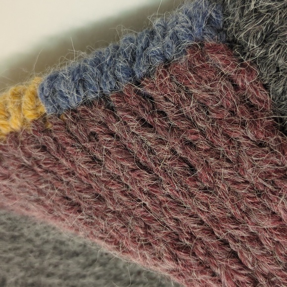 Cabincore M/L Patchwork Fisherman Style Knit Crewneck Size Medium/Large - Picture 14 of 17